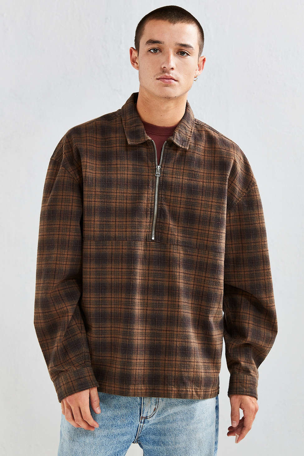 Plaid quarter zip sale
